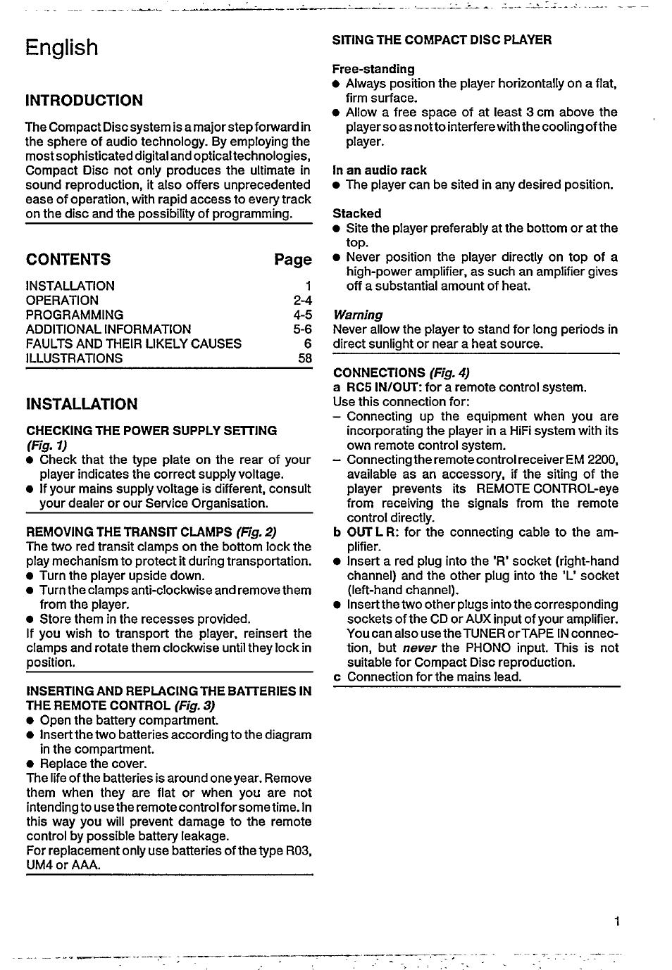 English | Philips CD 582 User Manual | Page 3 / 11