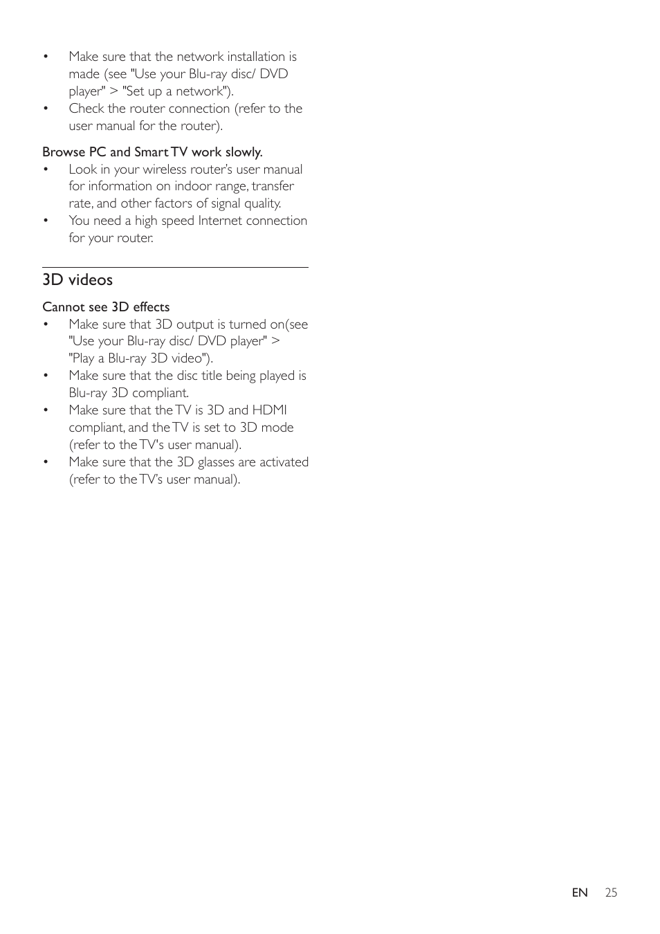 3d videos | Philips BDP5500 User Manual | Page 25 / 30