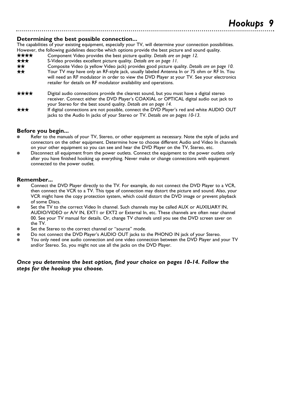 Hookups 9 | Philips DVD624 User Manual | Page 9 / 48