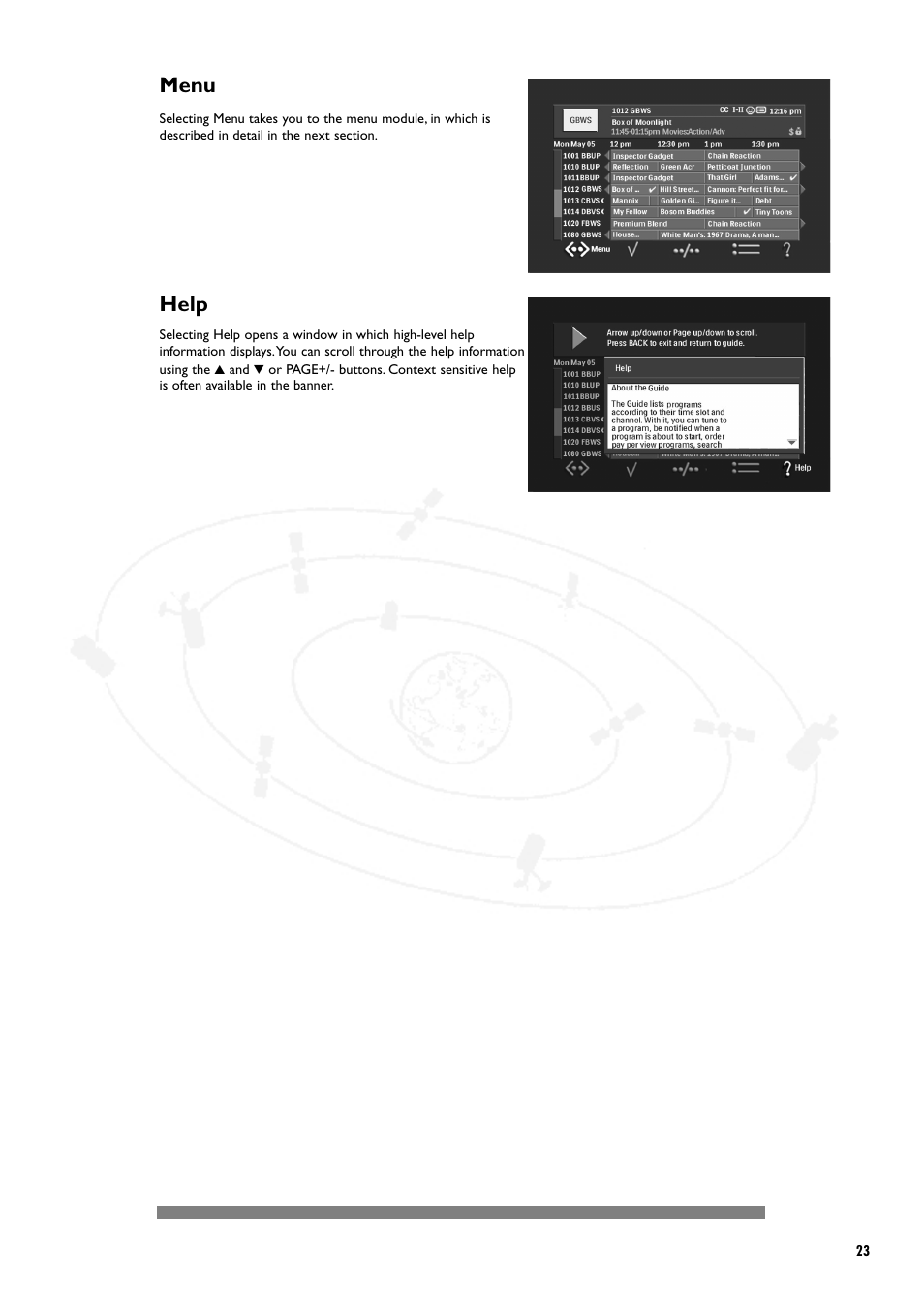 Menu, Help | Philips DSX5250 User Manual | Page 27 / 42