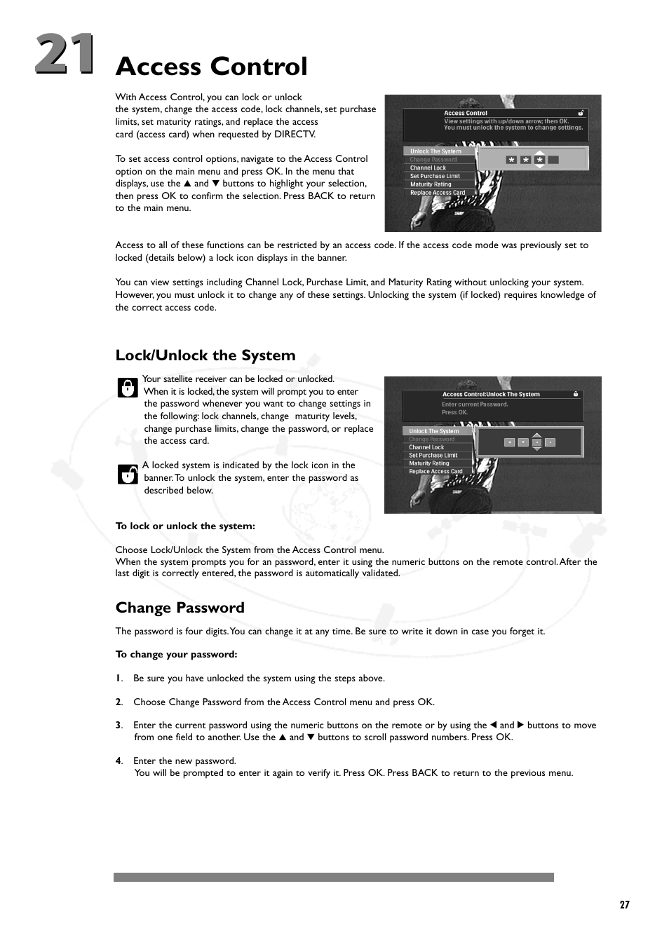 Access control | Philips DSX5250 User Manual | Page 31 / 42