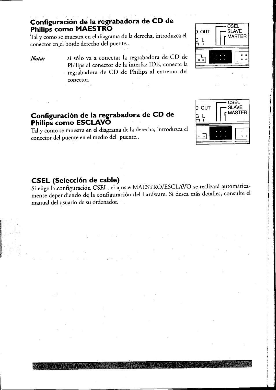 Csel (selección de cable) | Philips PCRW404K/17 User Manual | Page 108 / 122