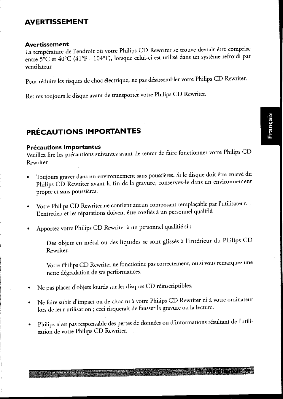 Philips PCRW404K/17 User Manual | Page 47 / 122