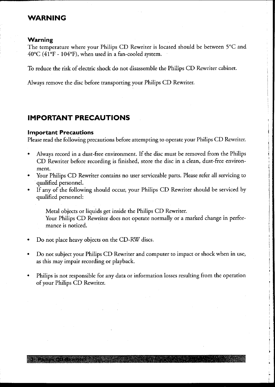 Philips PCRW404K/17 User Manual | Page 7 / 122