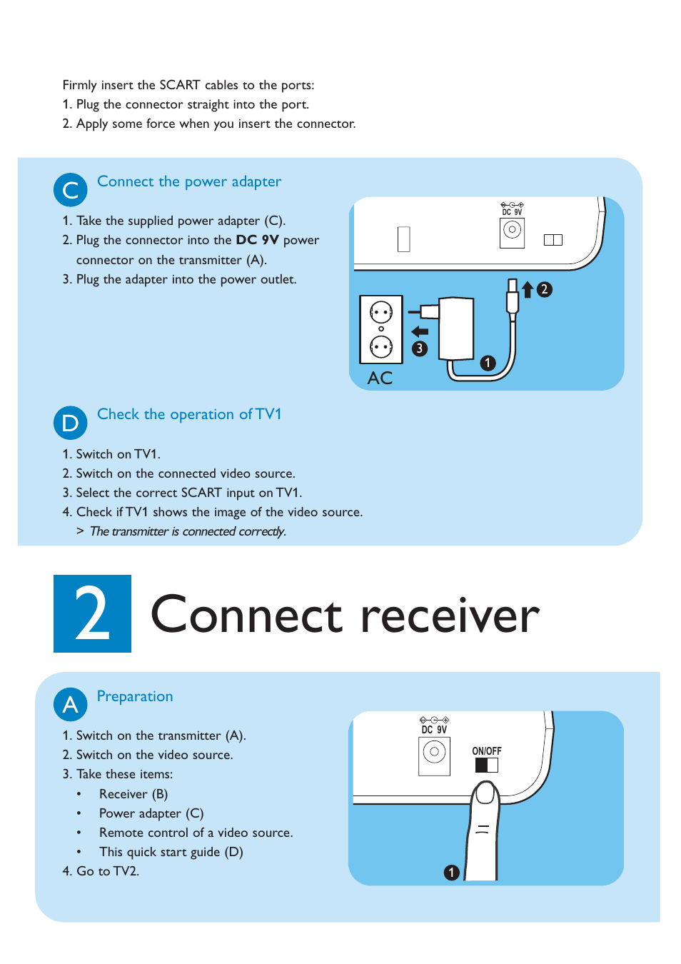 Connect receiver | Philips SLV3100 User Manual | Page 4 / 8