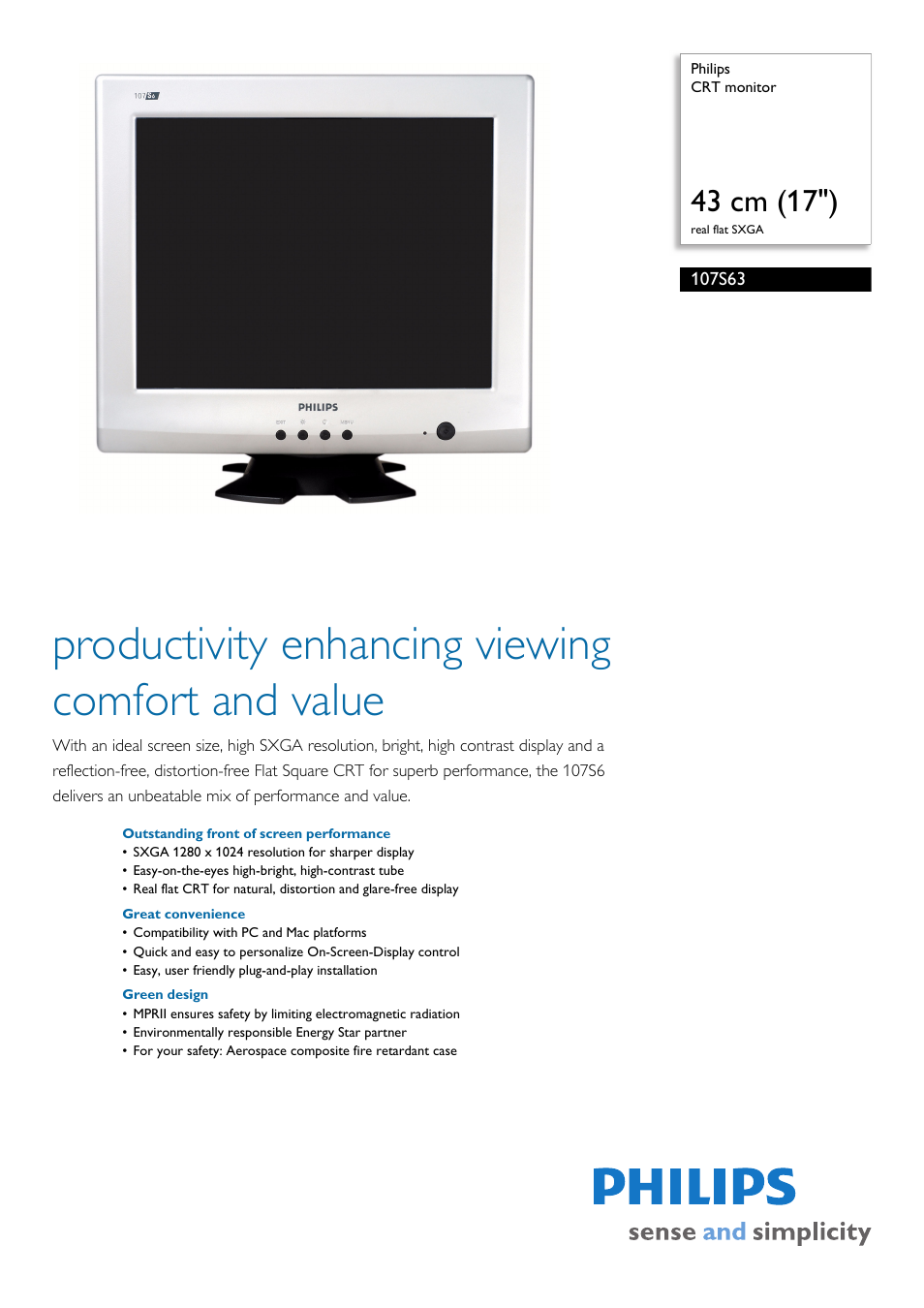 Philips 107S63/78T User Manual | 2 pages