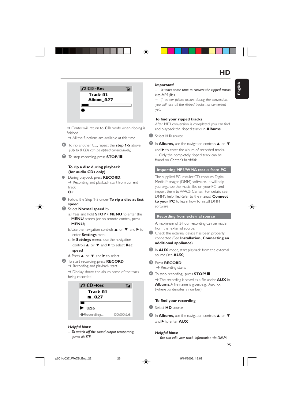 Philips WAC5 User Manual | Page 25 / 37