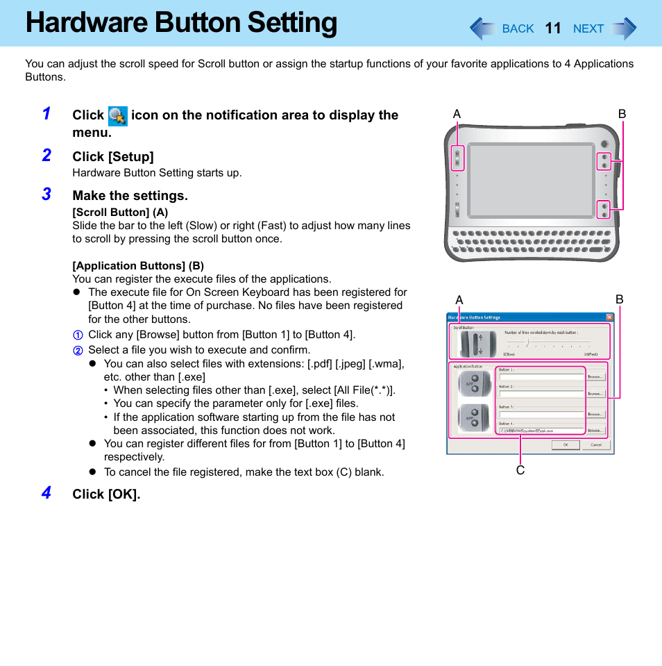 Hardware button setting | Philips CF-U1 User Manual | Page 11 / 85