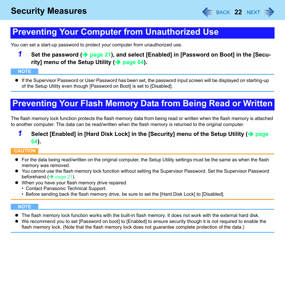 Security measures | Philips CF-U1 User Manual | Page 22 / 85