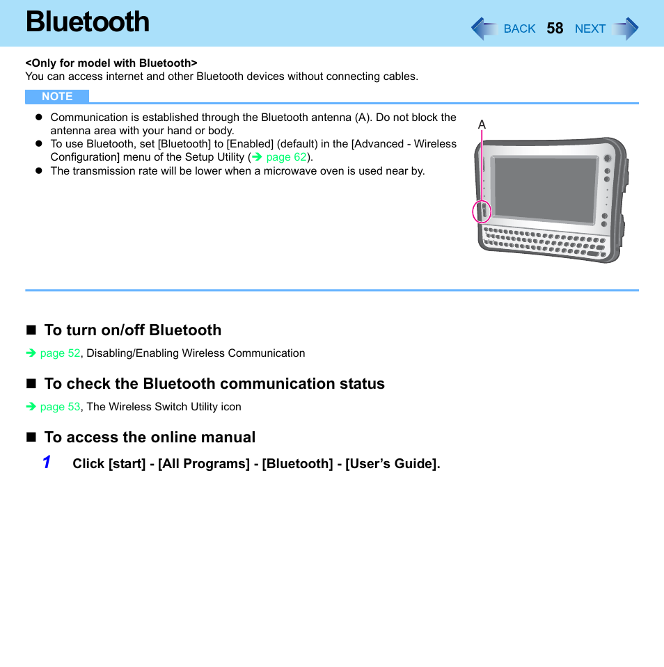 Bluetooth | Philips CF-U1 User Manual | Page 58 / 85