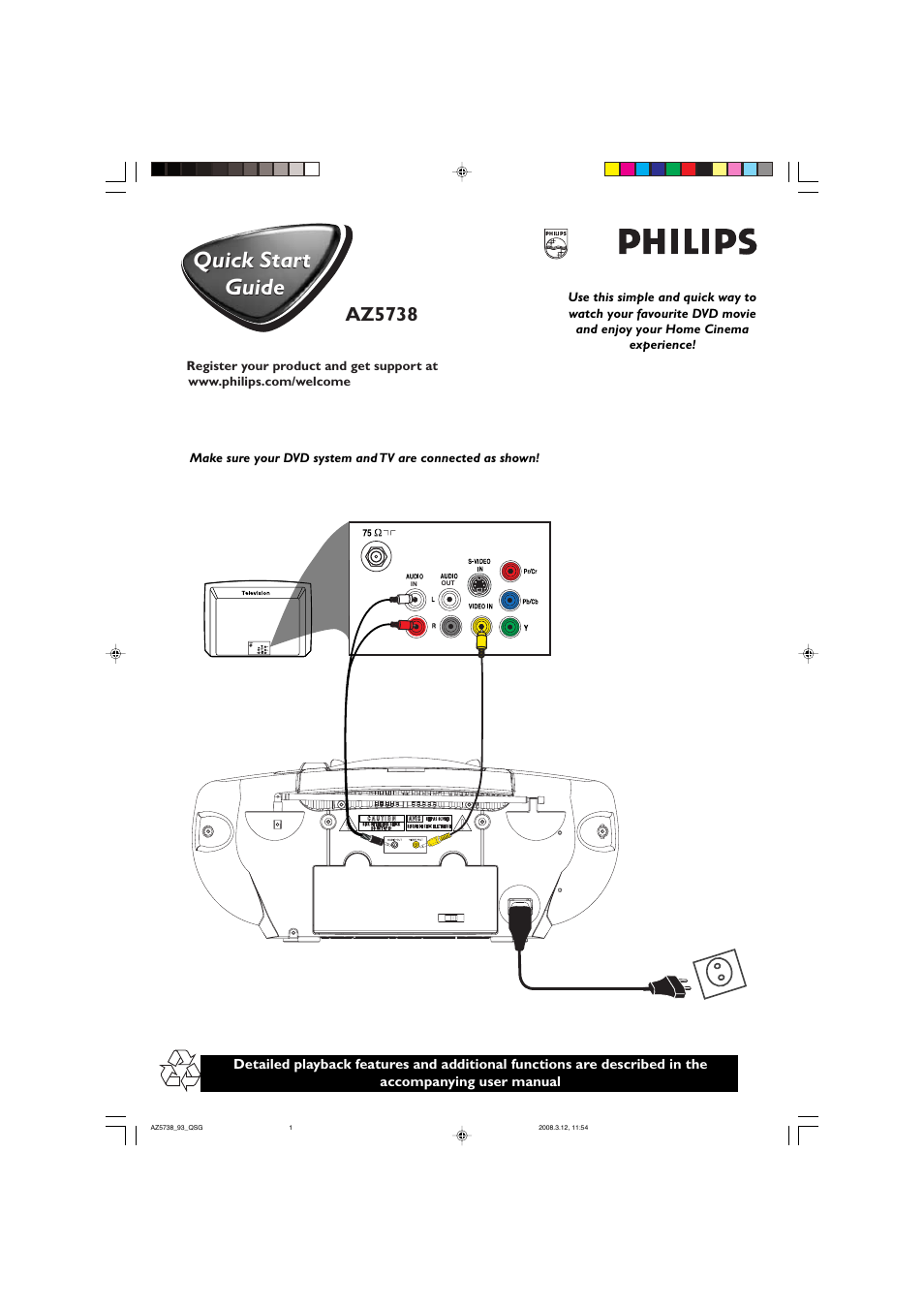 Philips AZ5738/93 User Manual | 1 page