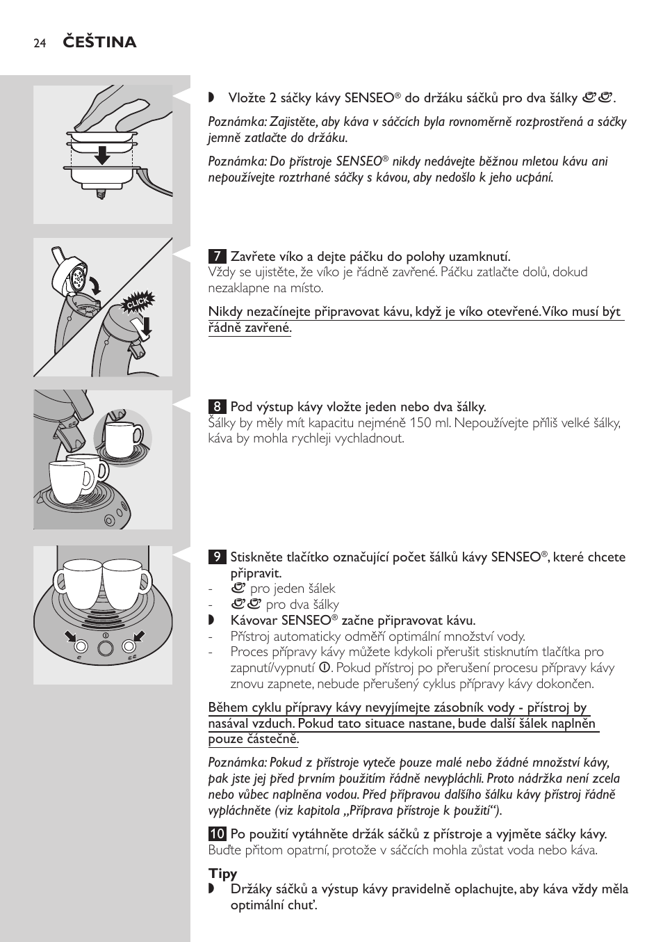 Tipy | Philips HD7805 User Manual | Page 24 / 88