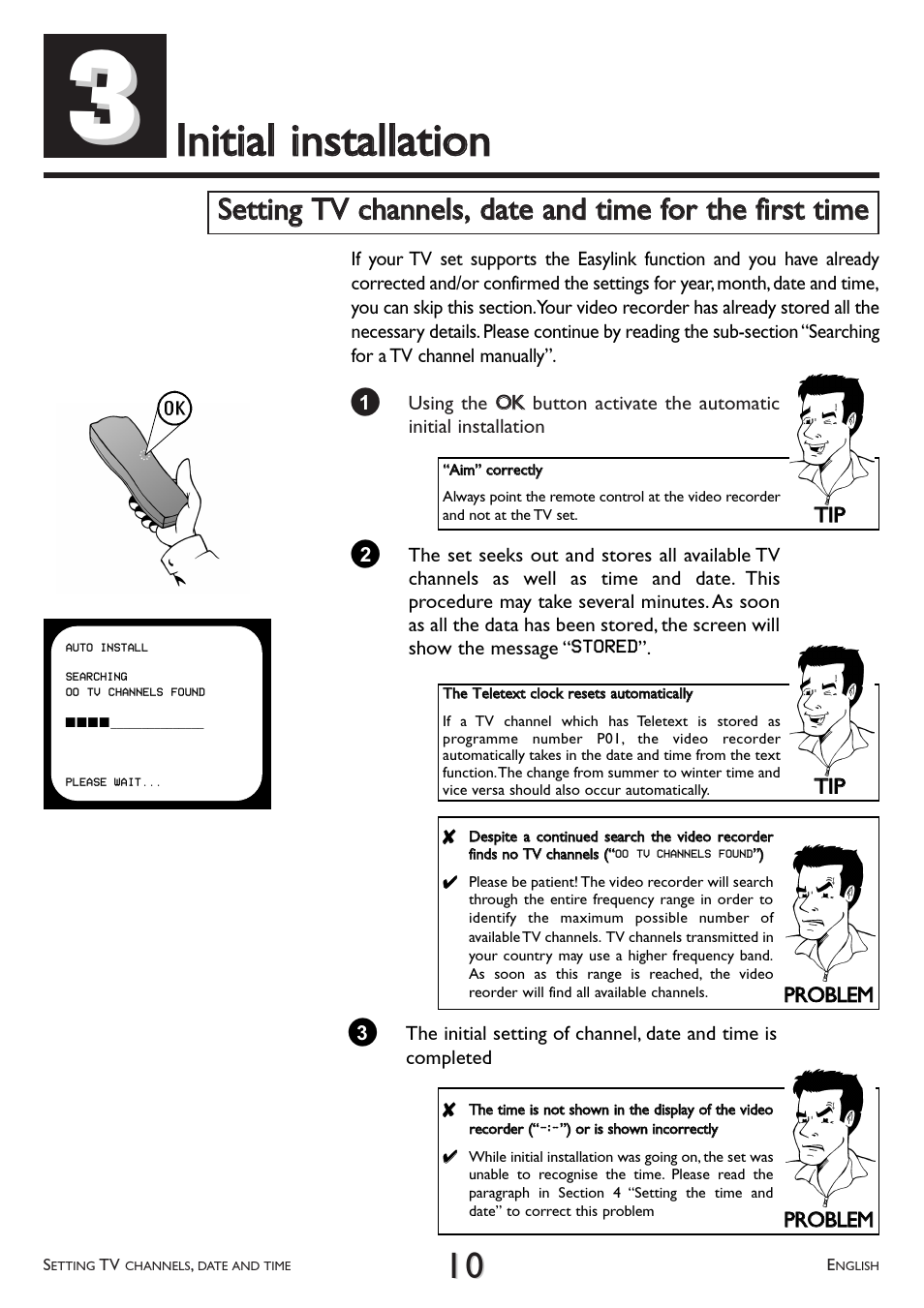 Initial, Installation | Philips VR 260/07 User Manual | Page 10 / 52