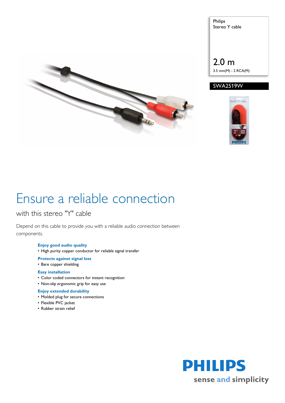 Philips SWA2519W/10 User Manual | 2 pages