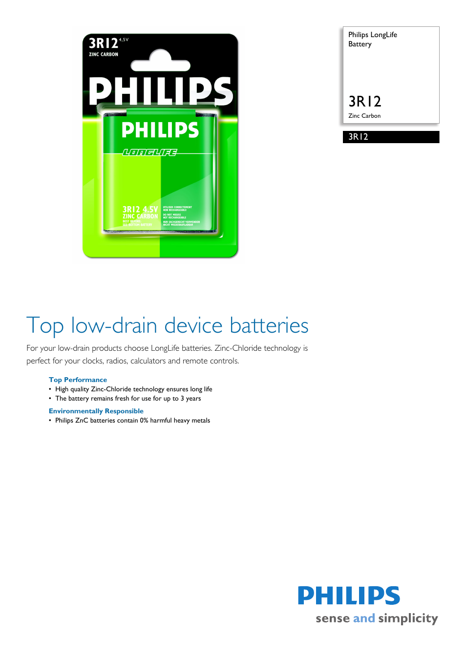 Philips 3R12/01 User Manual | 2 pages