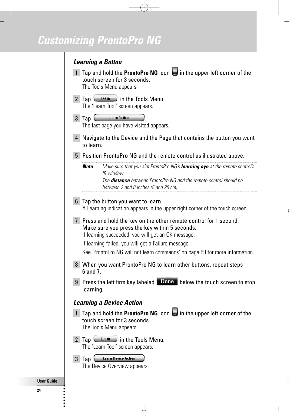 Customizing prontopro ng | Philips TSU 7500 User Manual | Page 24 / 70