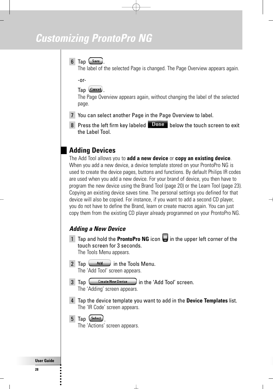 Customizing prontopro ng, Adding devices | Philips TSU 7500 User Manual | Page 28 / 70