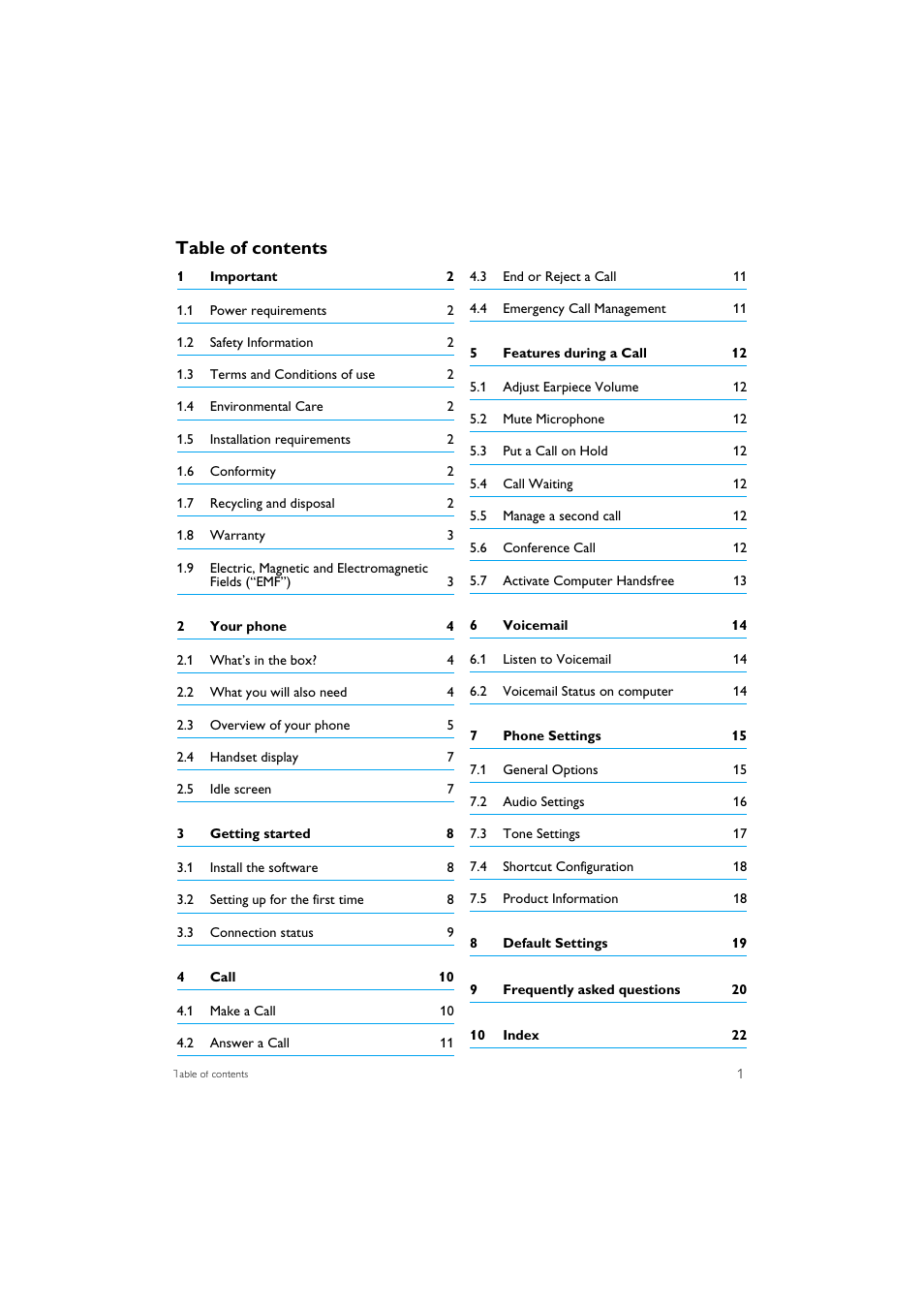 Philips VOIP151 User Manual | Page 3 / 26