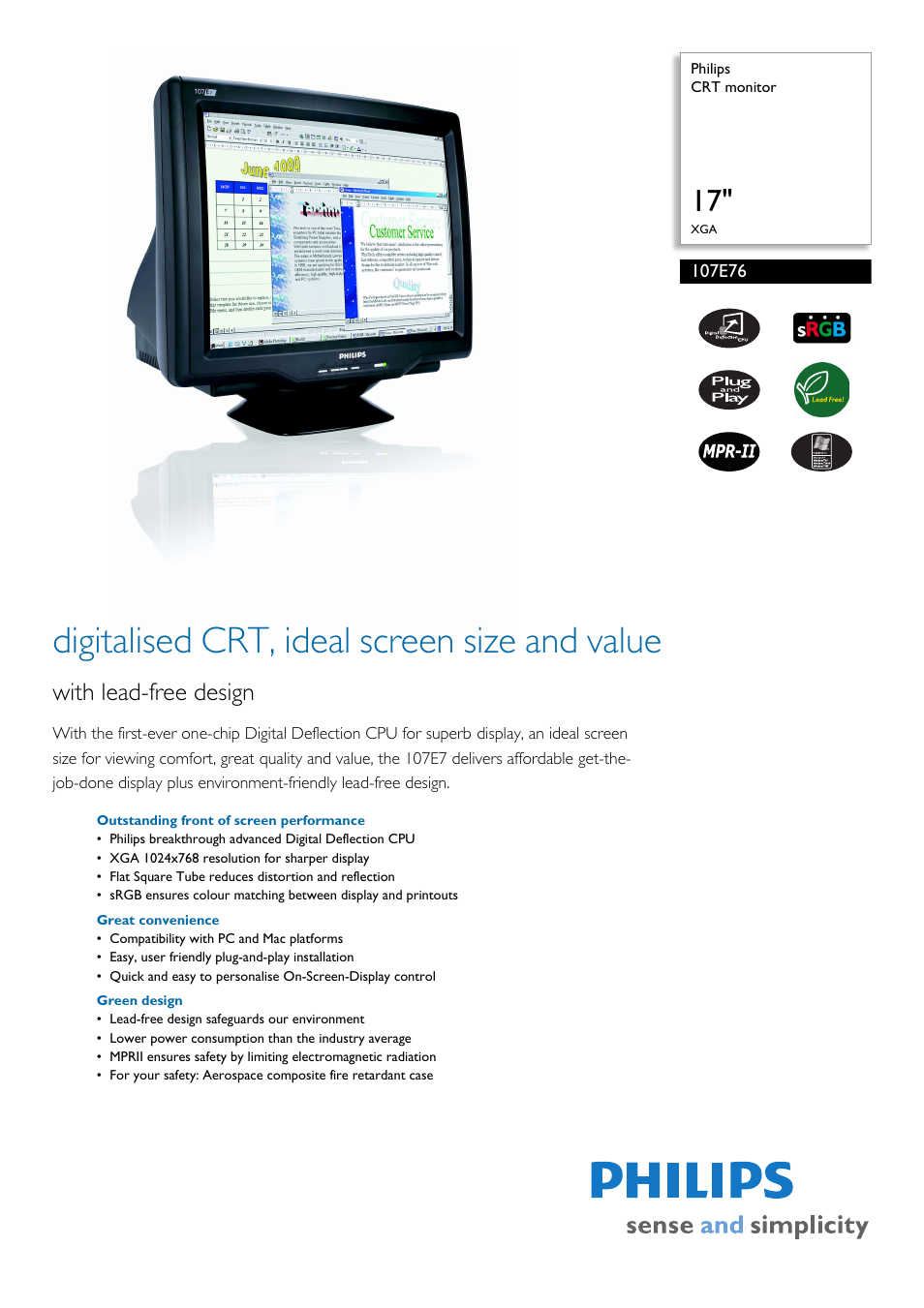 Philips 107E76 User Manual | 2 pages