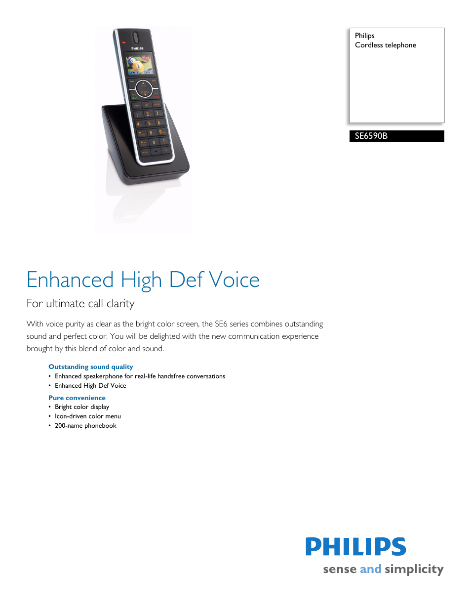 Philips SE6590B User Manual | 2 pages