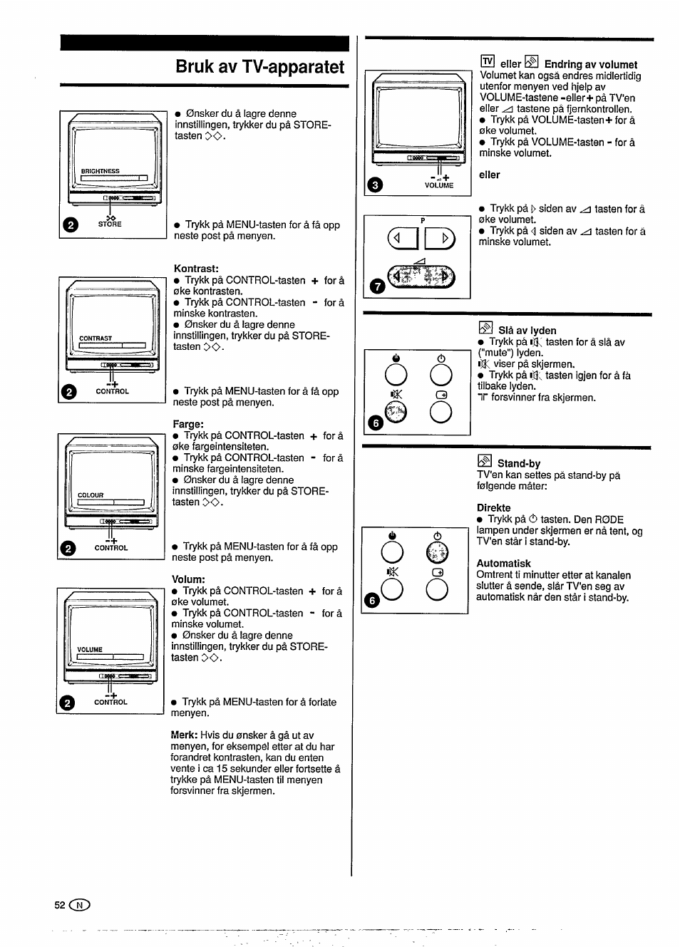 Bruk av tv-apparatet | Philips 20GR1251 User Manual | Page 8 / 14