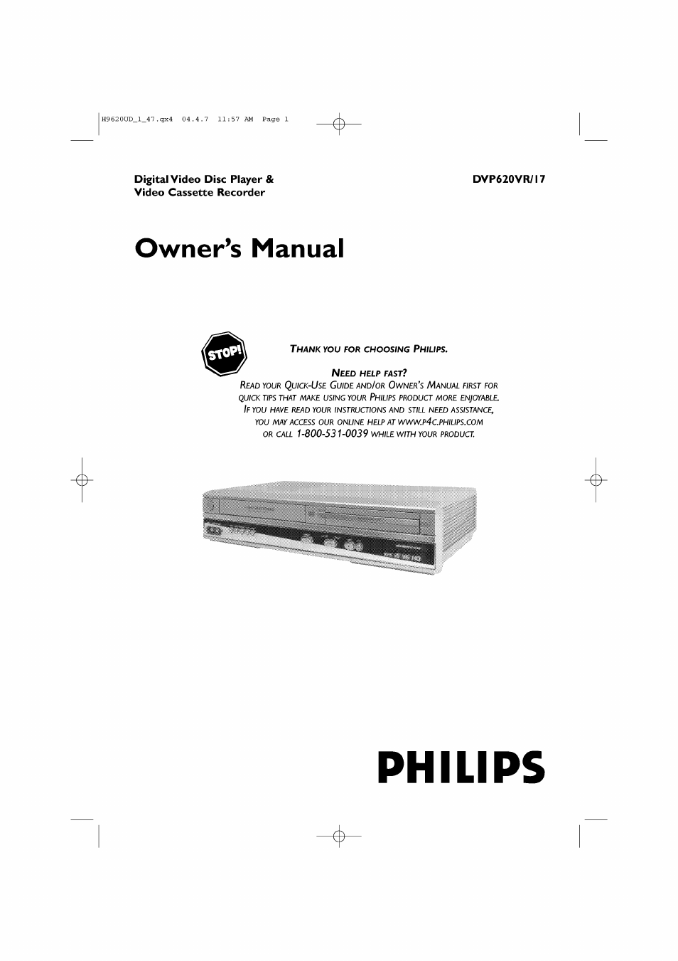 Philips DVP620VR/17 User Manual | 80 pages