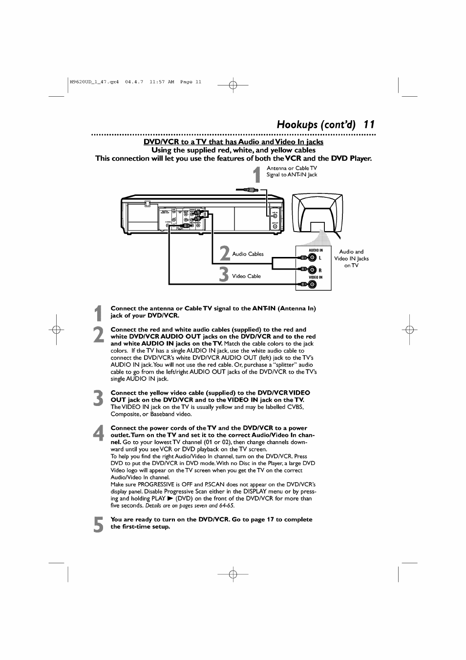 Hookups (confd) 11 | Philips DVP620VR/17 User Manual | Page 11 / 80