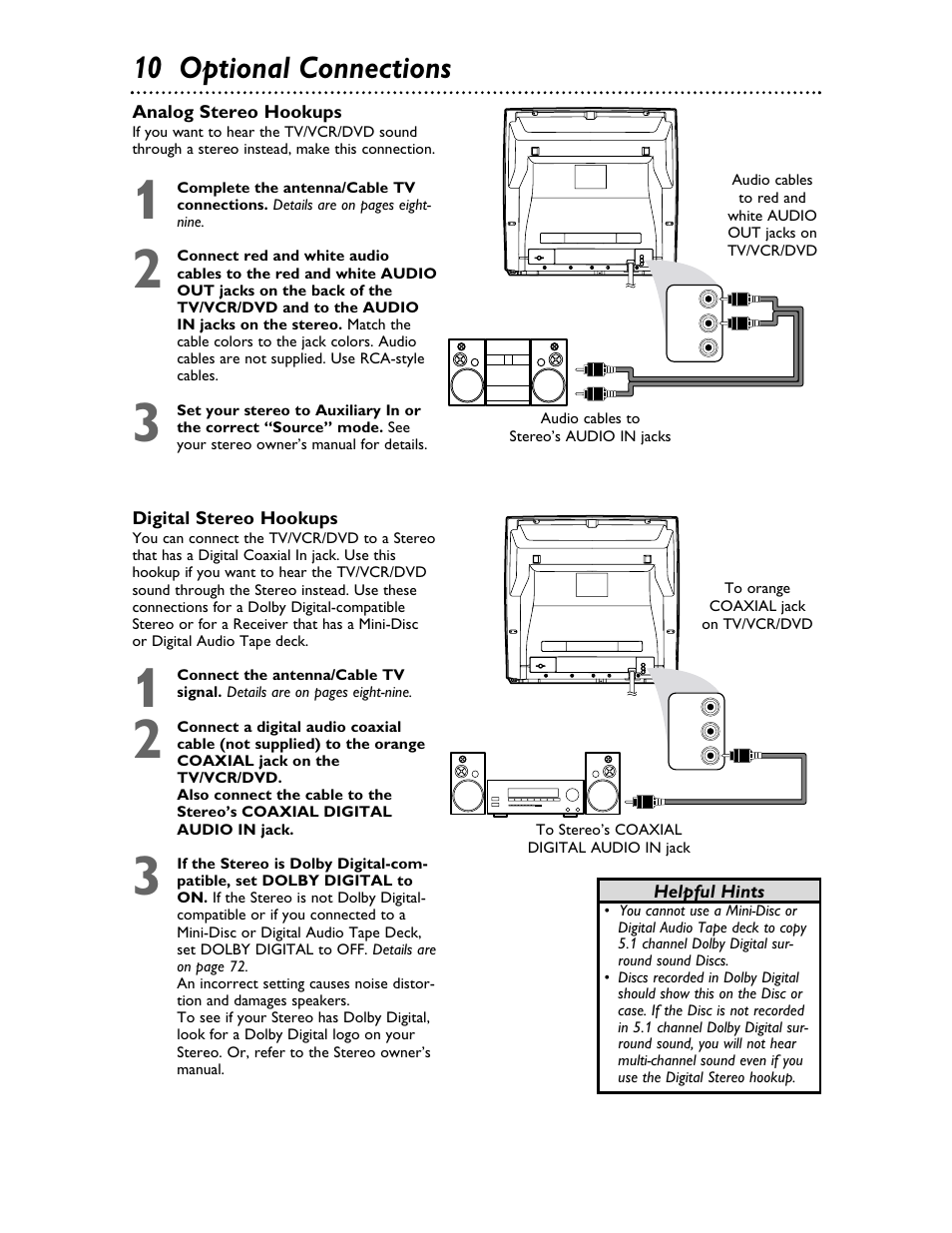 10 optional connections | Philips 27DVCR55S User Manual | Page 10 / 80