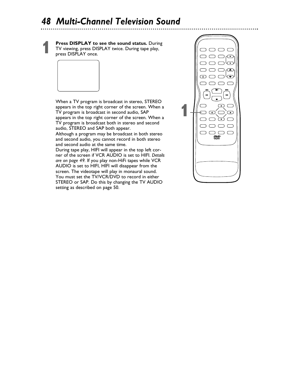 48 multi-channel television sound, Philips | Philips 27DVCR55S User Manual | Page 48 / 80