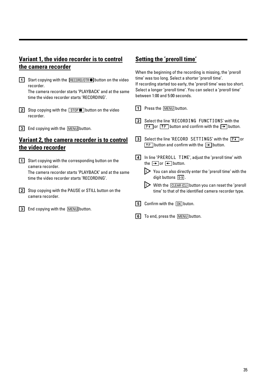 Setting the ’preroll time | Philips VR9185 User Manual | Page 37 / 40