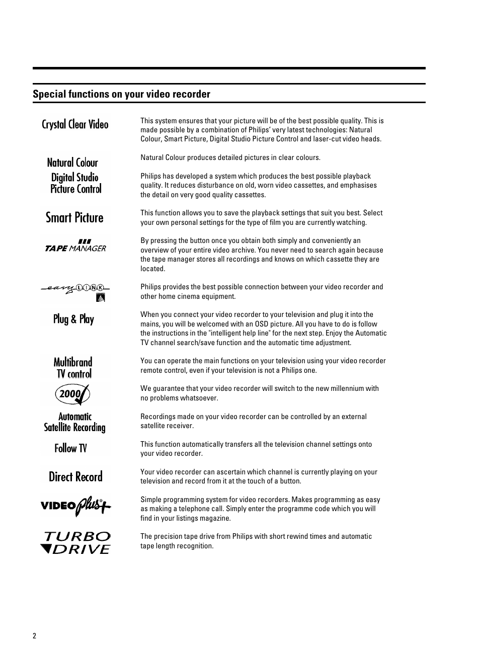 Special functions on your video recorder | Philips VR9185 User Manual | Page 5 / 40