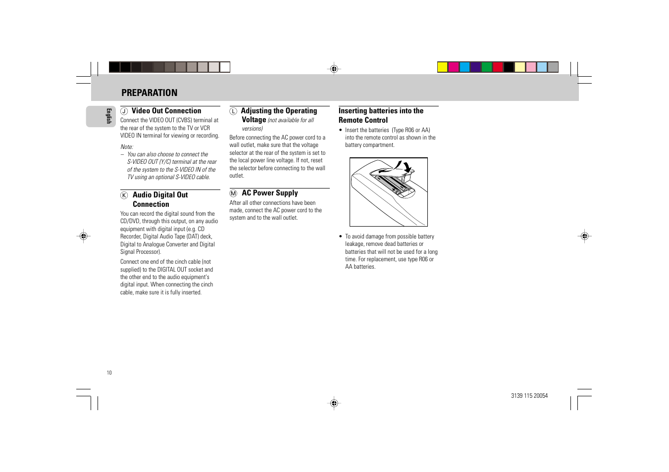 Preparation | Philips FW-D1 User Manual | Page 10 / 41