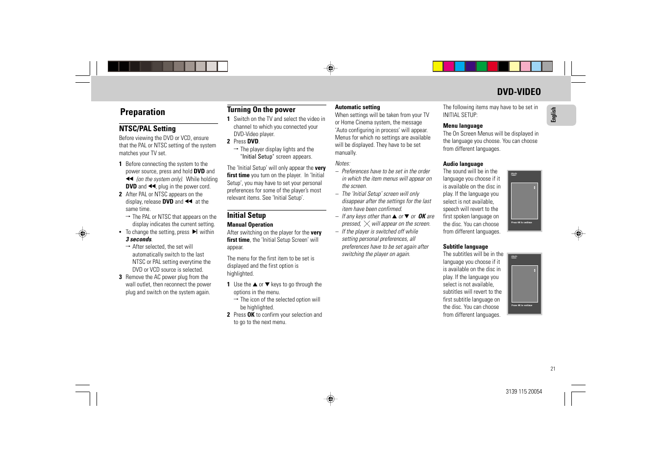 Preparation, Dvd-video | Philips FW-D1 User Manual | Page 21 / 41