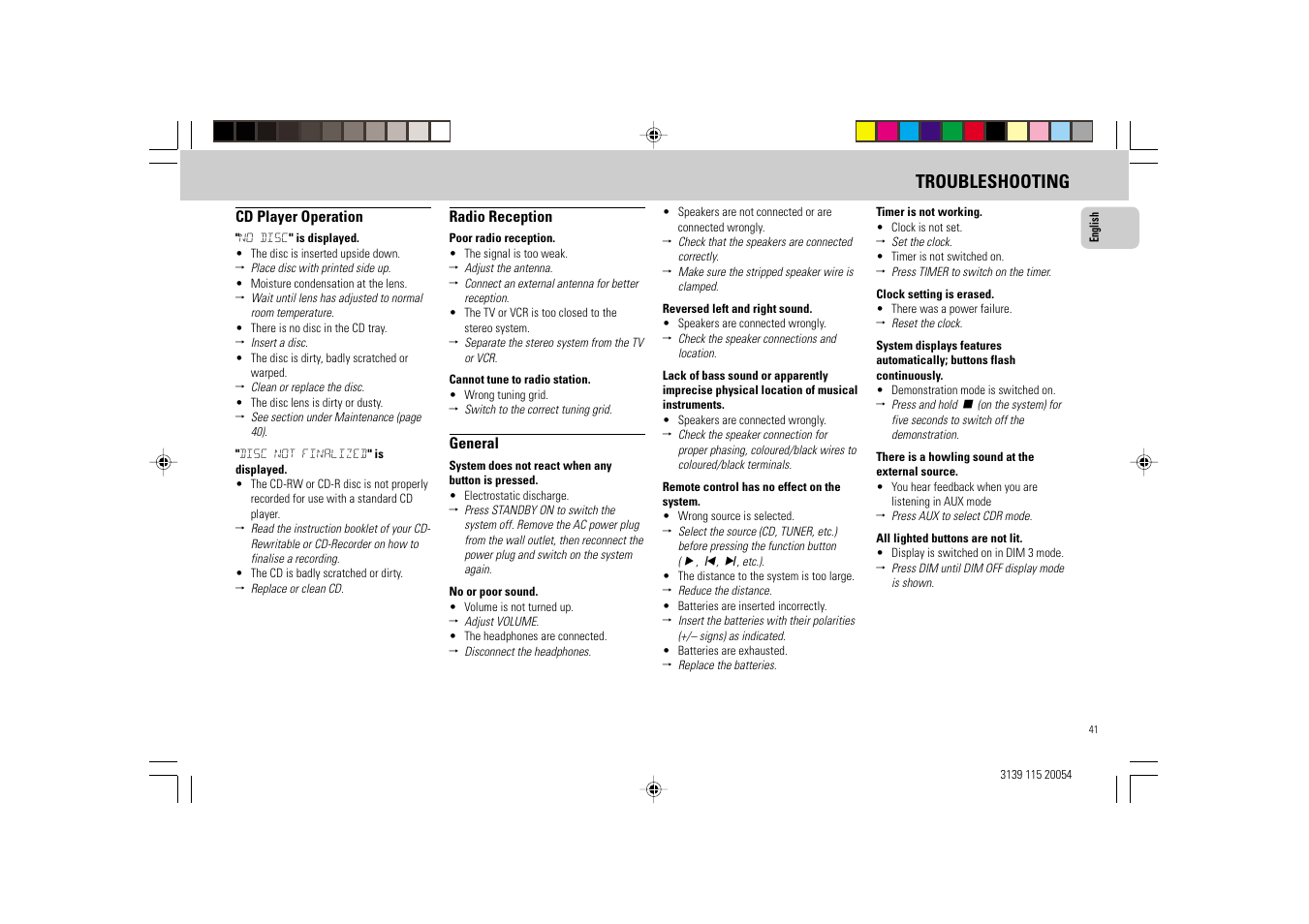 Troubleshooting | Philips FW-D1 User Manual | Page 41 / 41