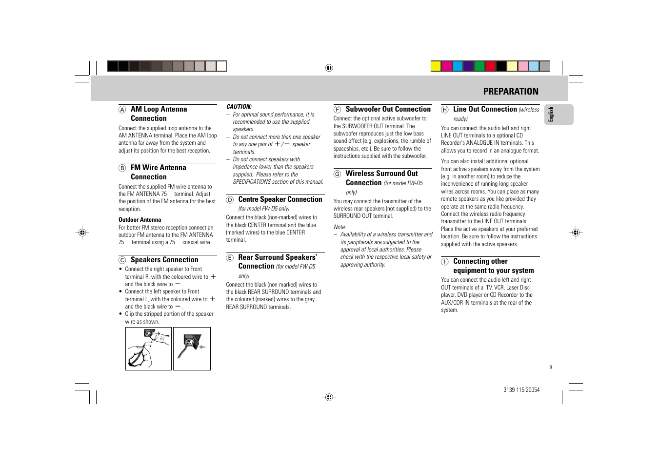 Preparation | Philips FW-D1 User Manual | Page 9 / 41