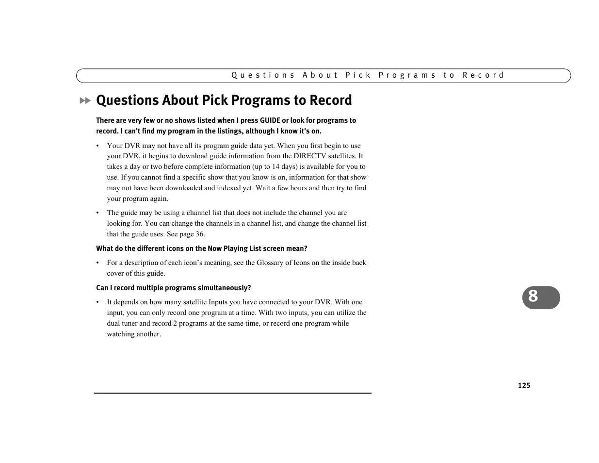 Questions about pick programs to record | Philips DSR7000R/17 User Manual | Page 136 / 176