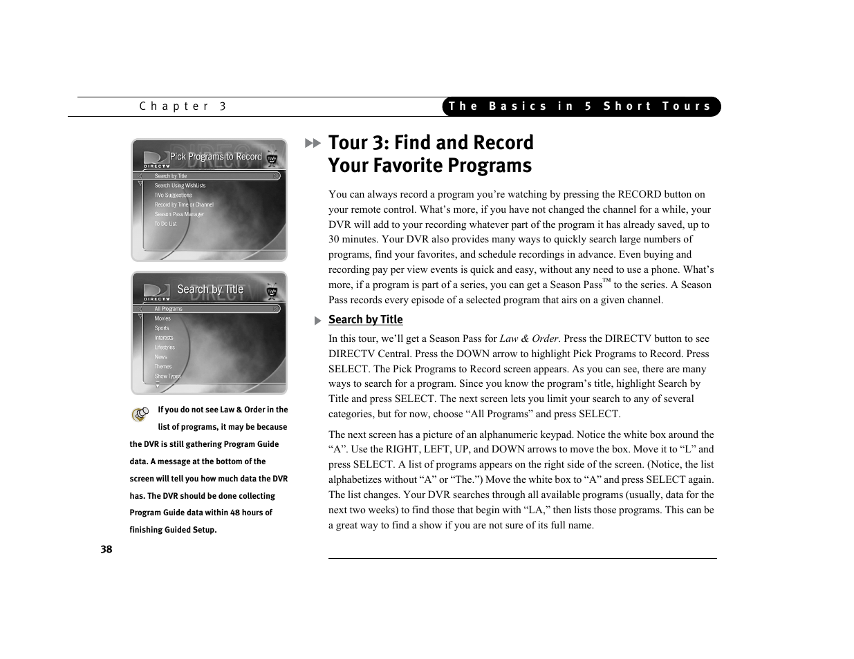 Tour 3: find and record your favorite programs | Philips DSR7000R/17 User Manual | Page 49 / 176
