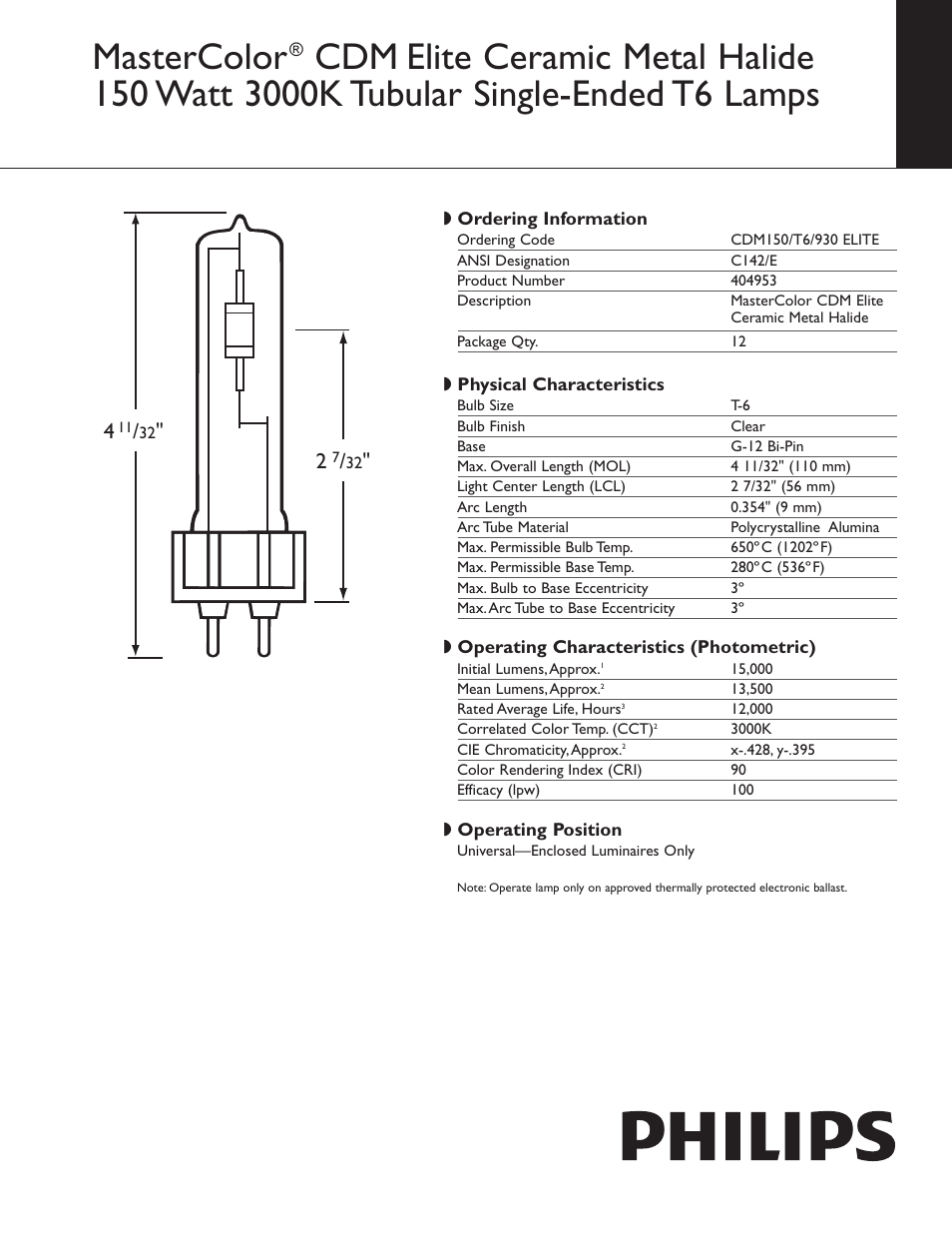 Philips MasterColor 404953 User Manual | 2 pages