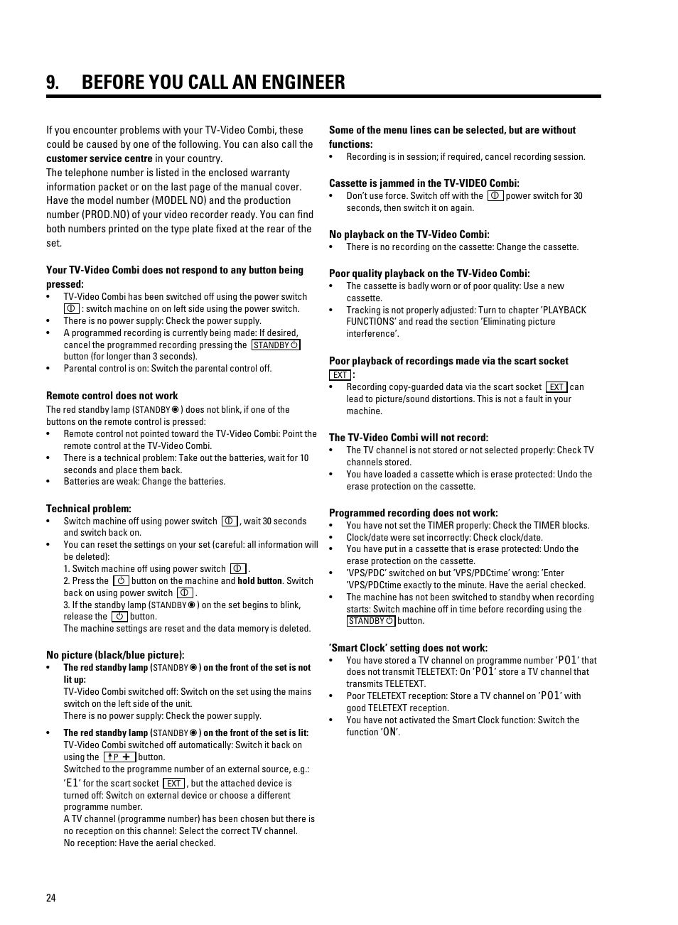 Before you call an engineer | Philips 14 PV 202 User Manual | Page 26 / 28