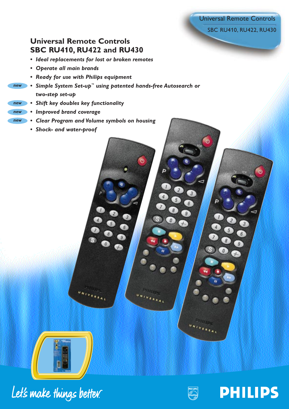 Philips SBC RU430 User Manual | 2 pages