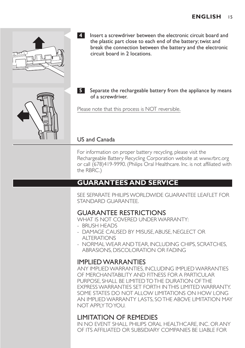 Philips Sonicare e7000 Series User Manual | Page 15 / 48