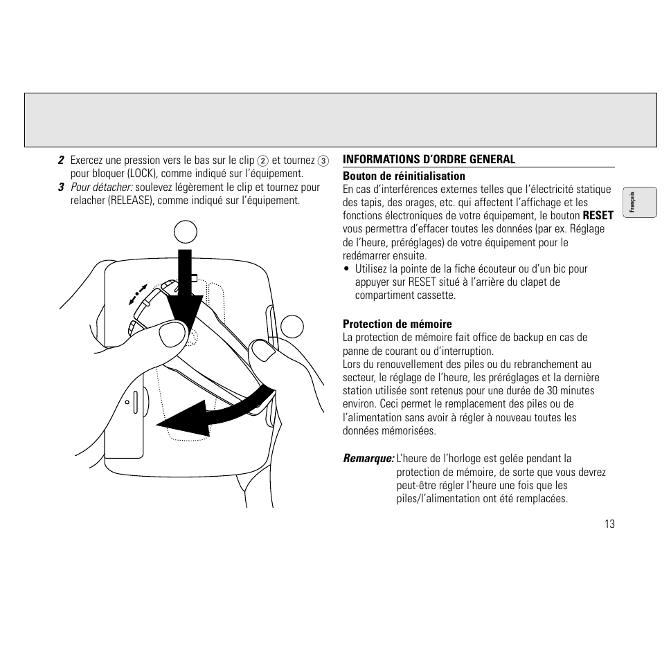 3 pour détacher, Remarque | Philips AQ6691/00 User Manual | Page 13 / 71