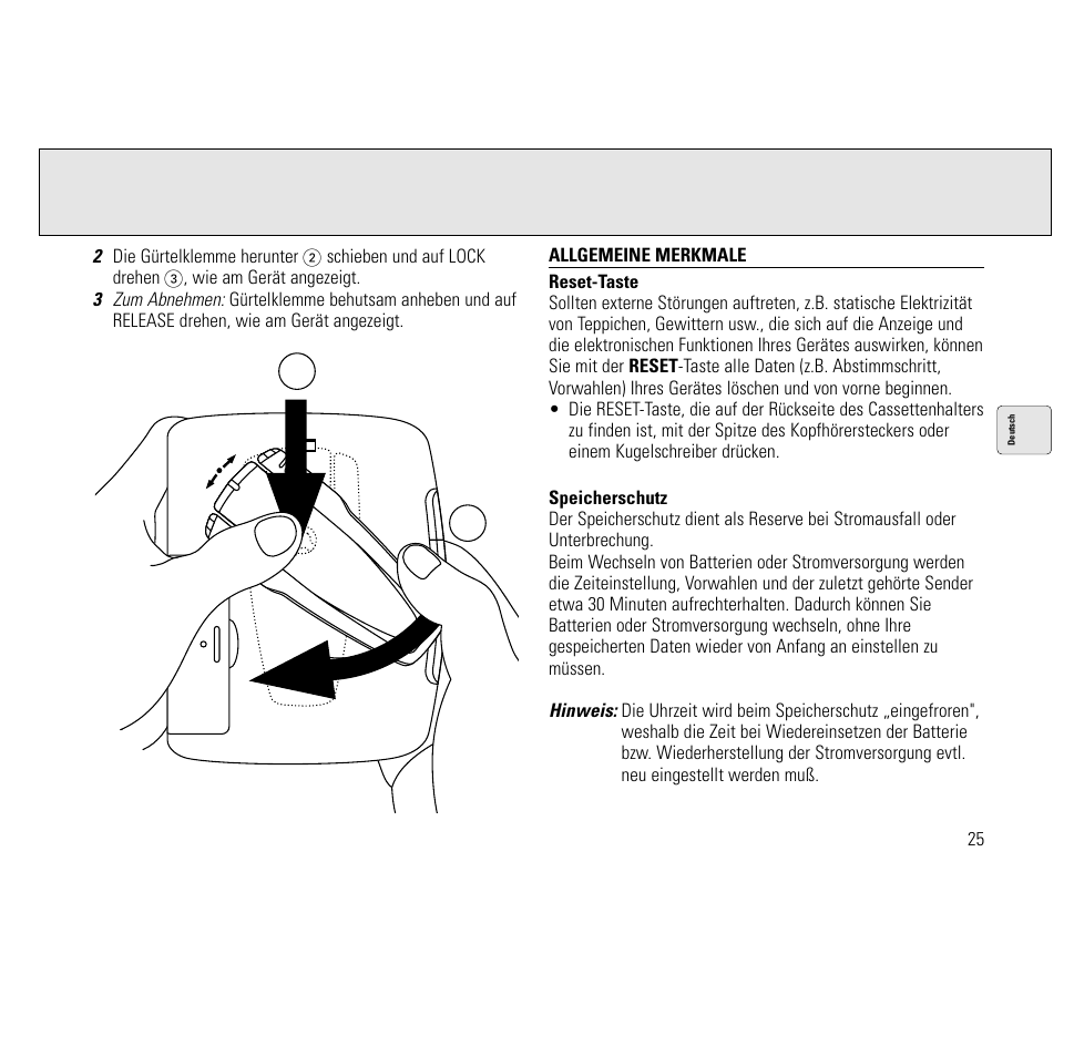 3 zum abnehmen, Hinweis | Philips AQ6691/00 User Manual | Page 25 / 71