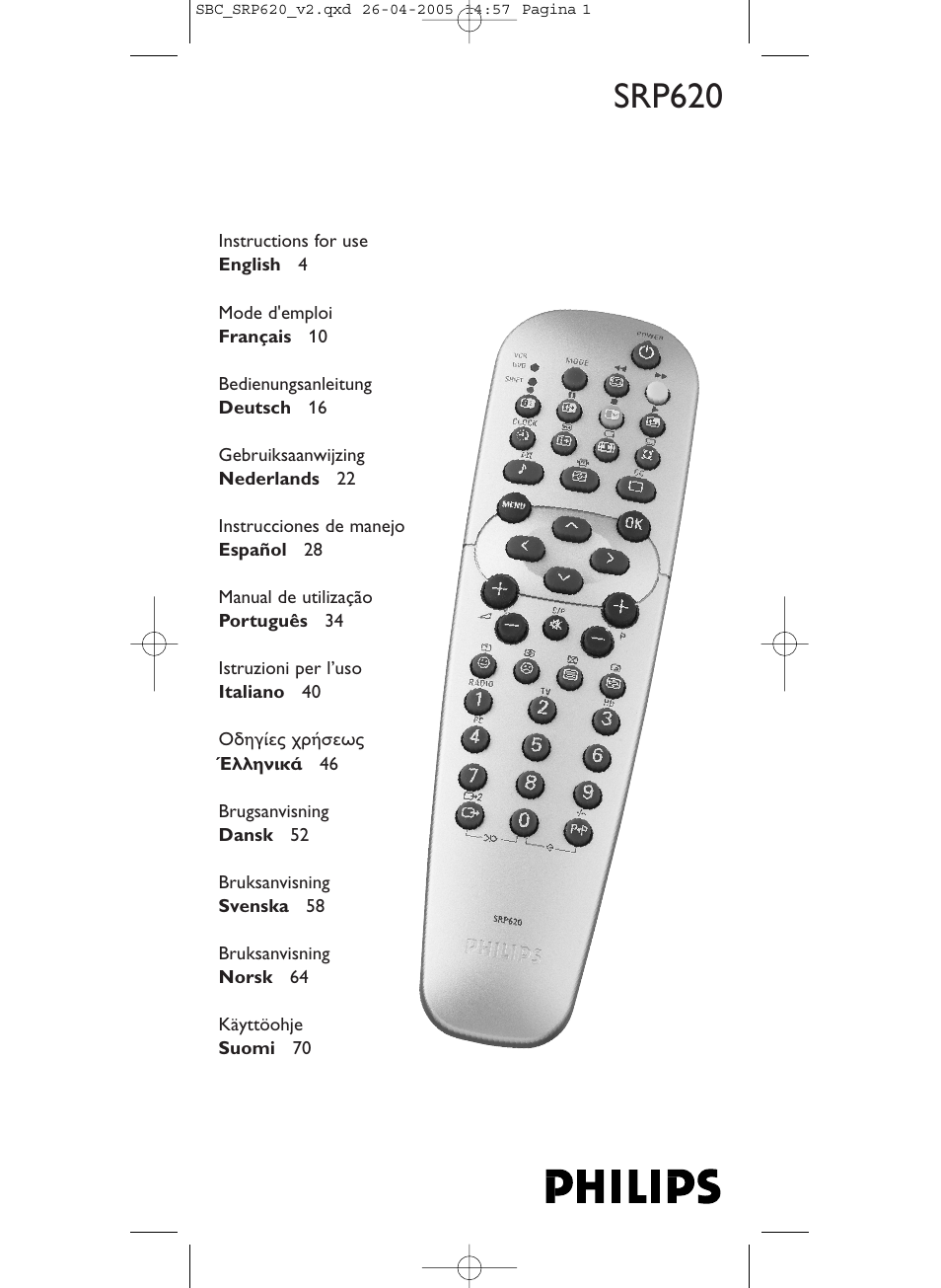 Philips SRP620 User Manual | 76 pages