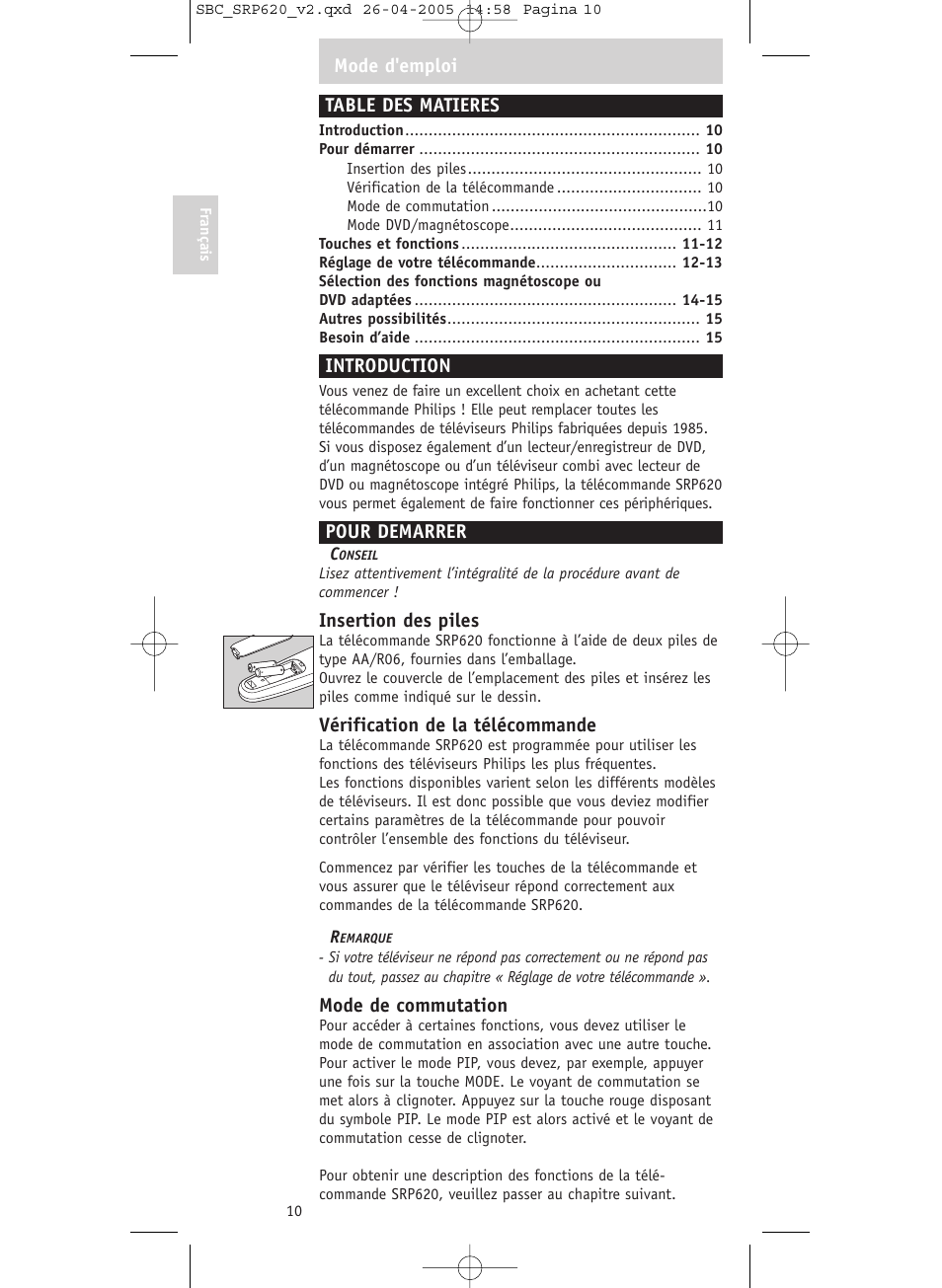 Philips SRP620 User Manual | Page 10 / 76