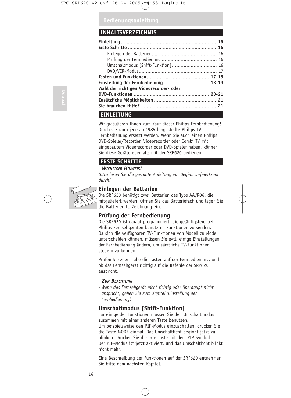 Philips SRP620 User Manual | Page 16 / 76