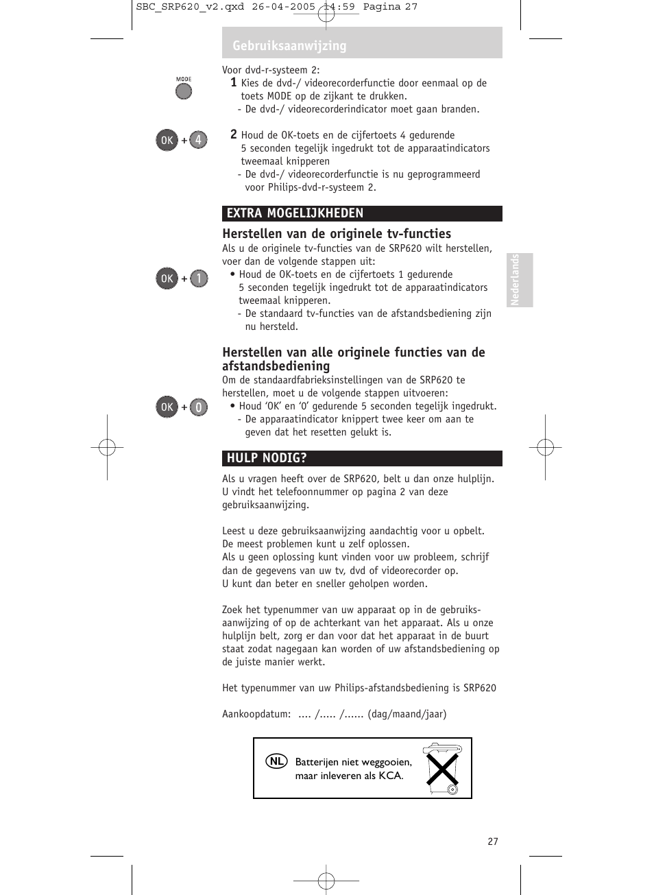 Philips SRP620 User Manual | Page 27 / 76