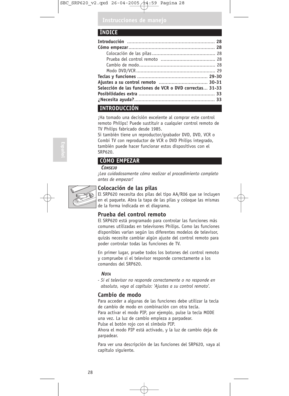 Philips SRP620 User Manual | Page 28 / 76