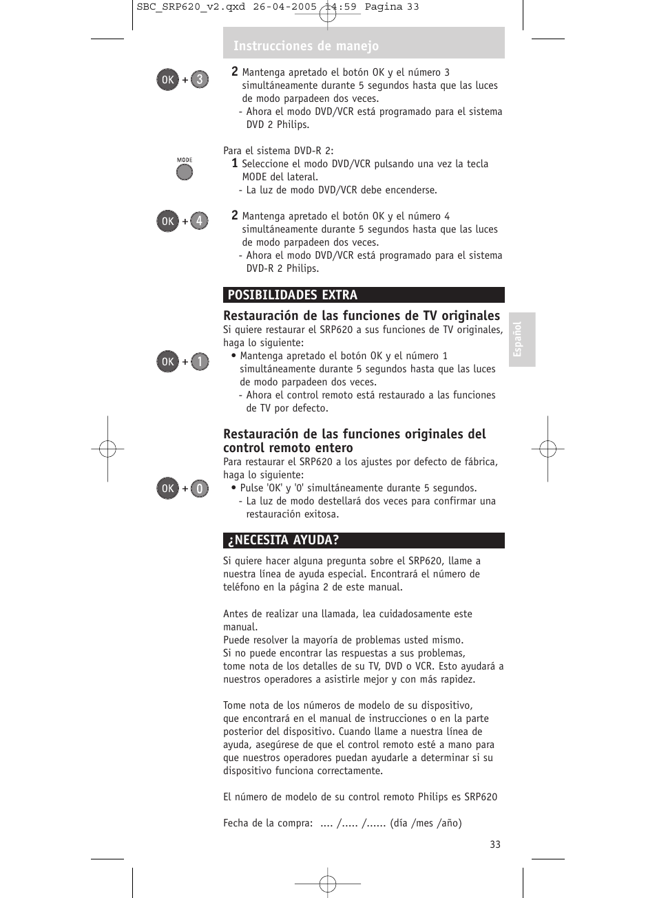 Philips SRP620 User Manual | Page 33 / 76