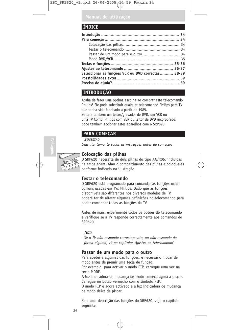 Philips SRP620 User Manual | Page 34 / 76